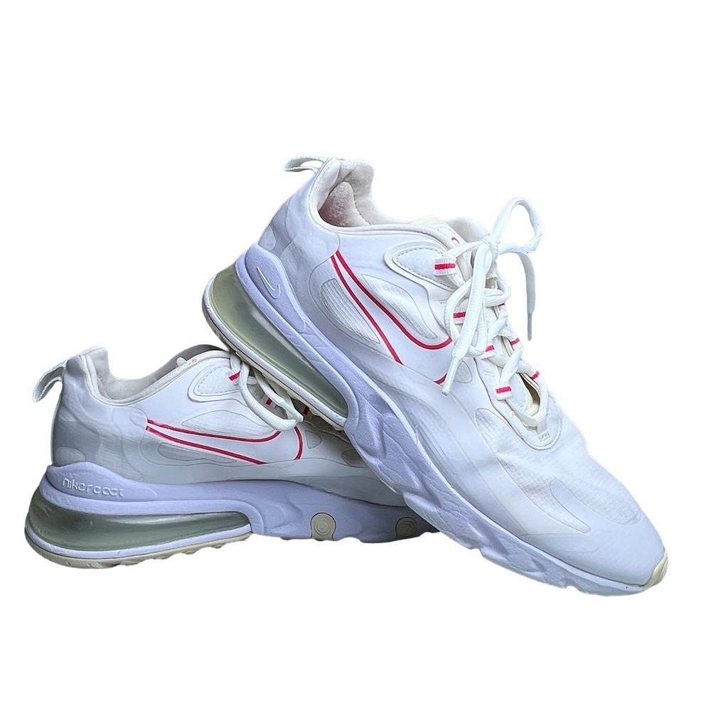 Nike Air Max 270 React White Flash Crimson Women's Size 9 Sneakers‎